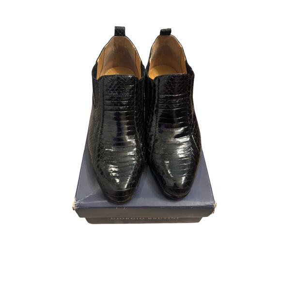 Vintage Men's Giorgio Brutini Private Collection Black Genuine Snake Boots 8M - Picture 1 of 9